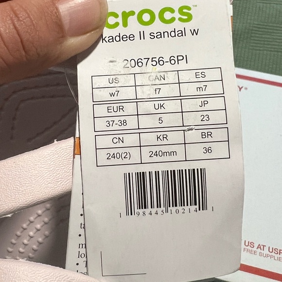 Crocs Kadee II Sandals  NWT Barely Pink  Size 7 - Picture 6 of 6